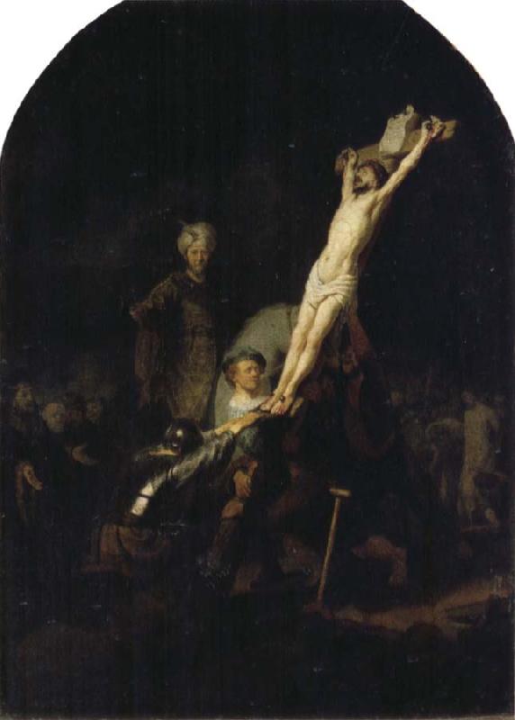 REMBRANDT Harmenszoon van Rijn The Raising of the Cross oil painting image